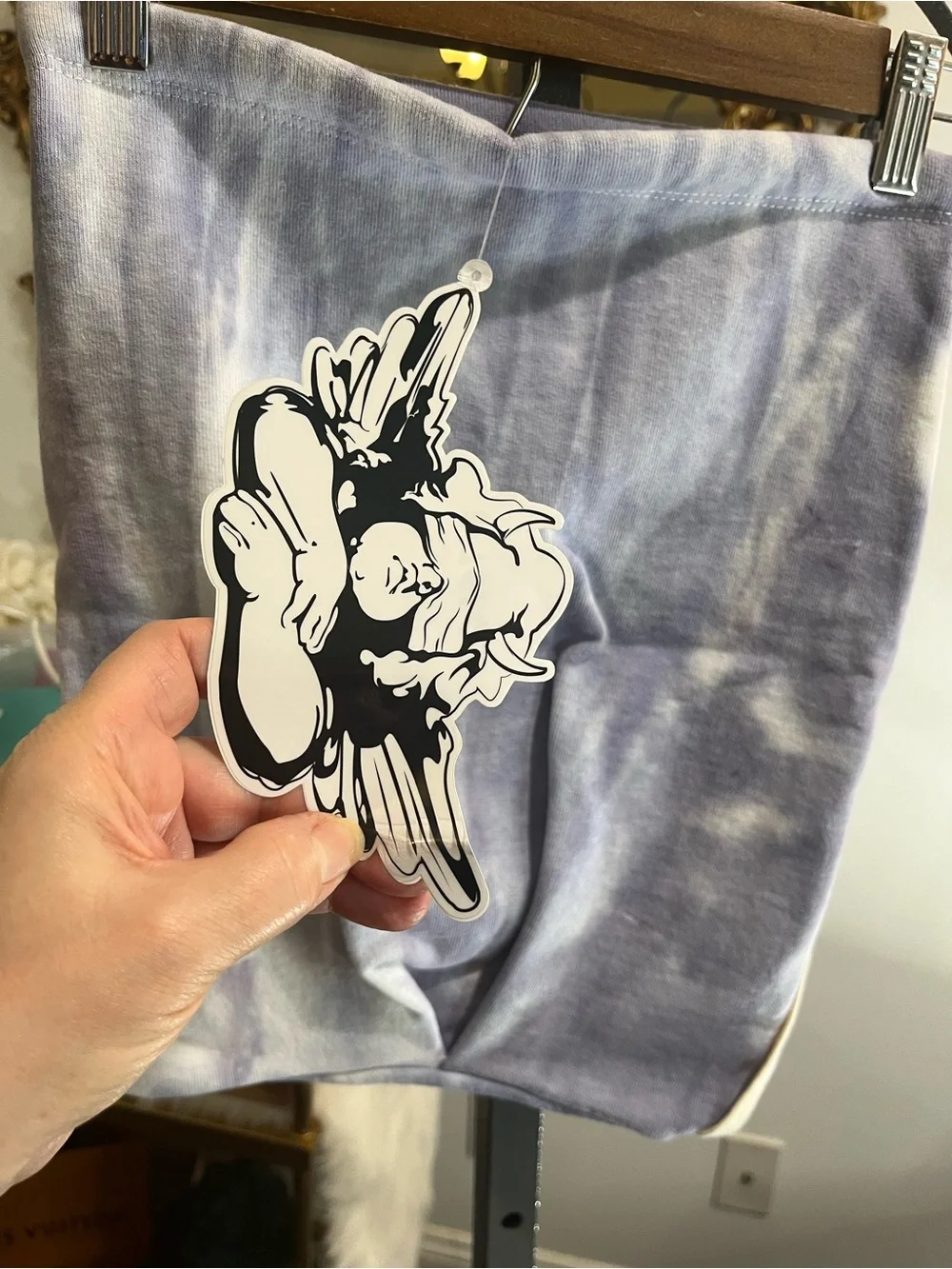Revolve Boys Lie Tie Dye Angel Graphic Lavender White Drawstring Backpack NWT